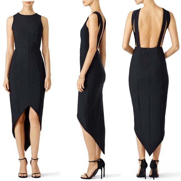 Misha Collection Siran Backless Asymmetrical Black Dress. Size 4. - Picture 2 of 7